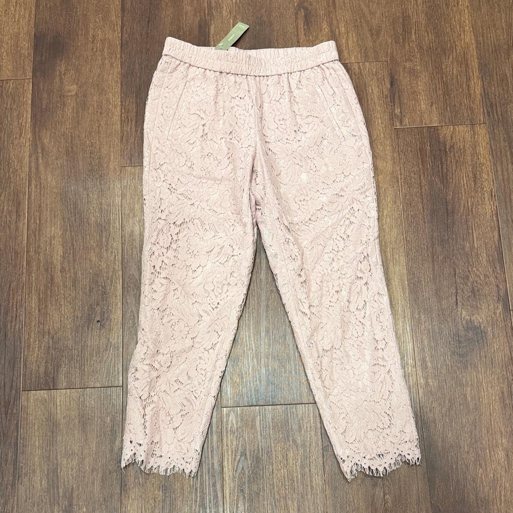 J. Crew Women's Lace Capris in Light Pink